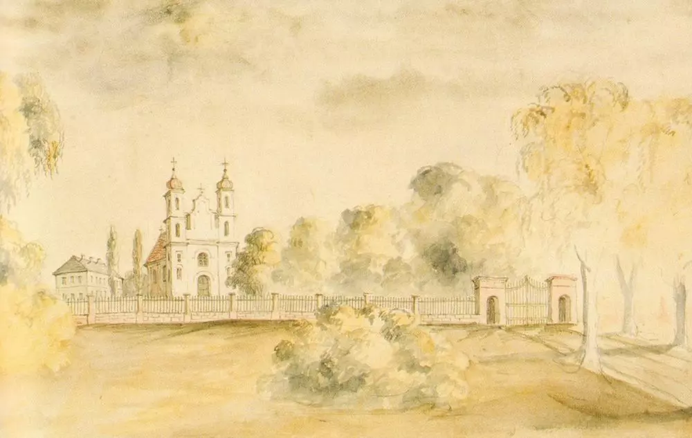Касцёл у Варнянах на малюнку Напалеона Орды.