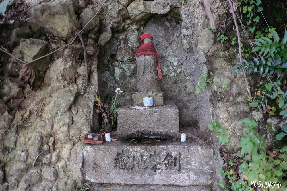 Japan red hat statue